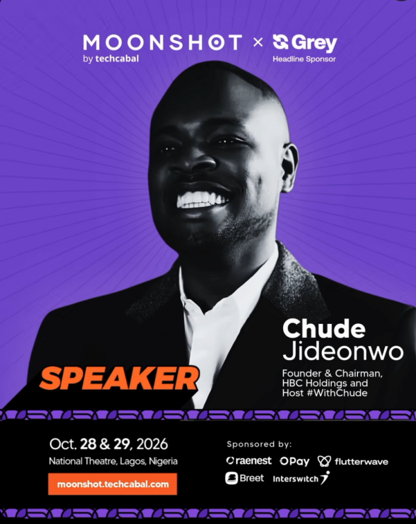 Chude Jideonwo is announced speaker at Moonshoot 2026, one of Africa’s biggest technology and business gatherings